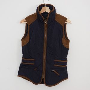 Zara Woman Dark Blue Quilted Outdoors Mounting Vest/Sleeveless Jacket Size S